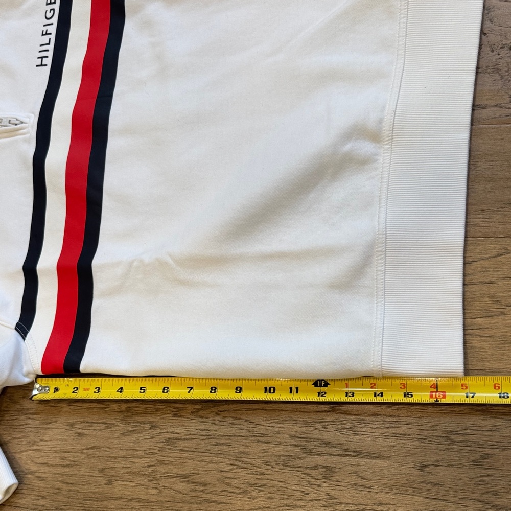 Tommy Hilfiger White Zip-Up Sweater with Red and Black Stripes - Picture 8 of 12